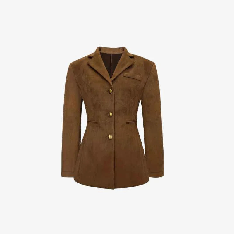 Tailored Button Front Long Sleeve Blazer Coat